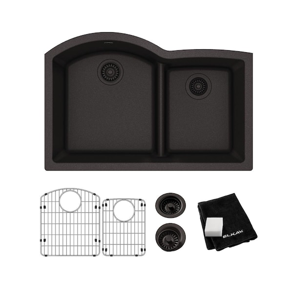 Sink Kit, Undermount Mount, 0 Hole, Black